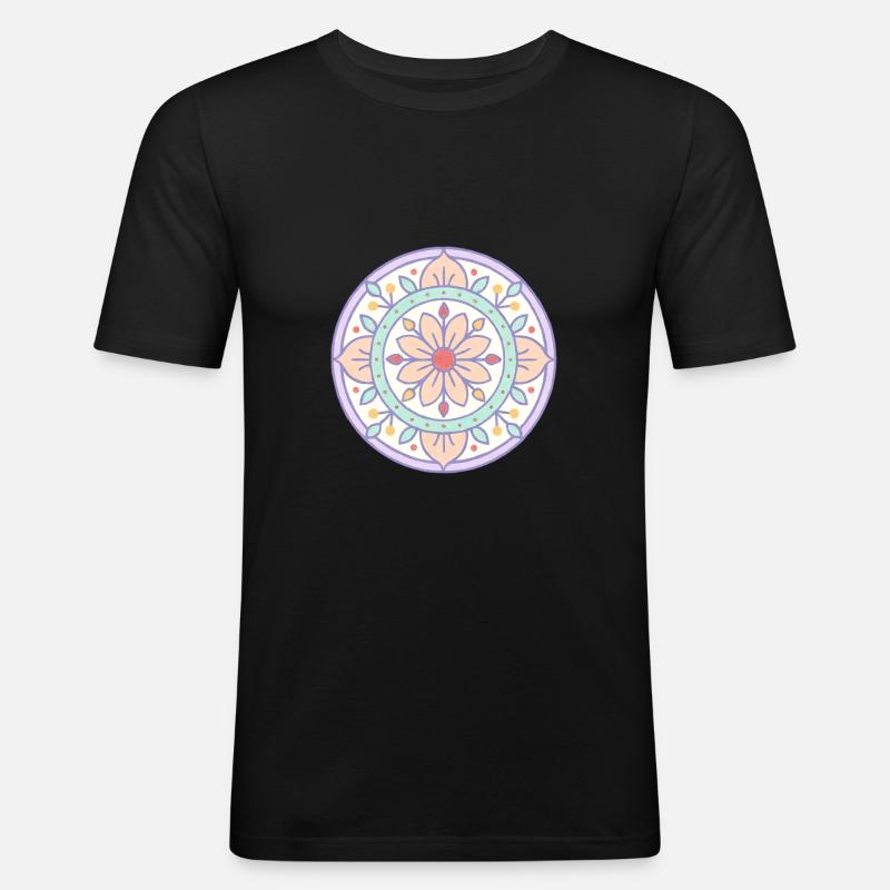 Mandala with risograph effect - Men's Slim Fit T-Shirt - black