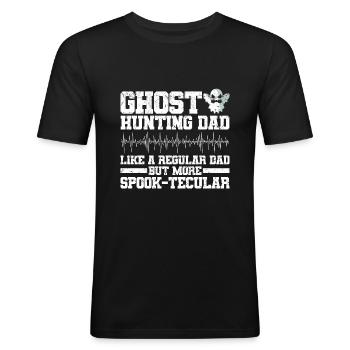 Geisterjäger Shirts | Geister Paranormal Geschenk - Männer Slim Fit T-Shirt - Schwarz - Vorne - Nik (191cm)