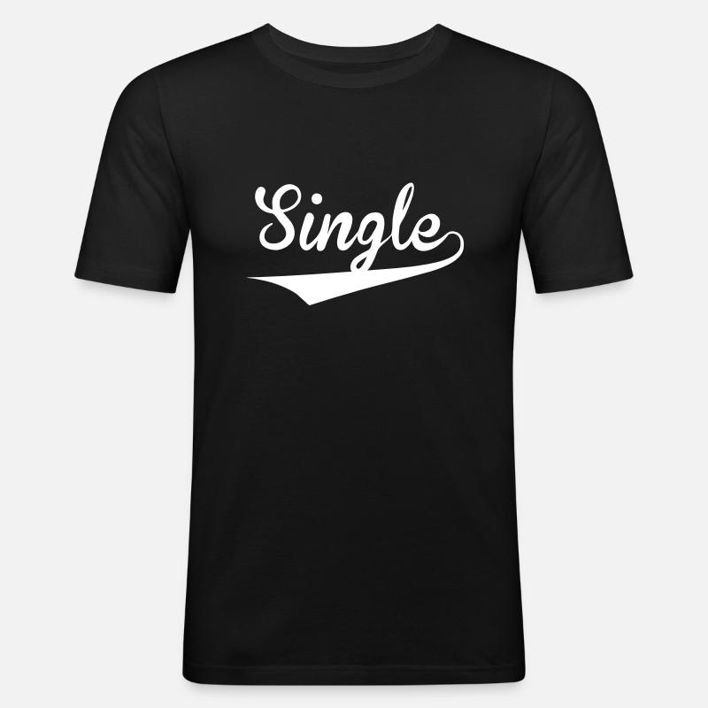 single - Männer Slim Fit T-Shirt - Schwarz