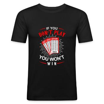Lottoticket Lotto player lottery ticket - Men's Slim Fit T-Shirt - black - Front - Nik (191cm)