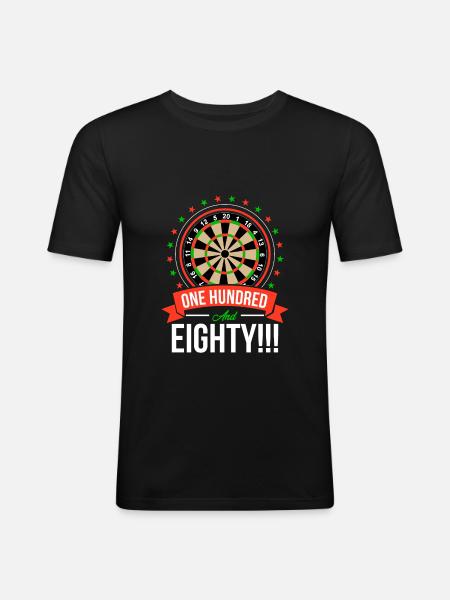 180 Without Hundred And Eighty | Dart Gifts Darts - Men's Slim Fit T-Shirt - black