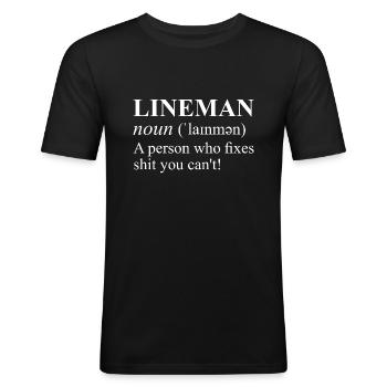 Réseau électrique électrique haute tension - T-shirt près du corps Homme - noir - Devant - Nik (191cm)