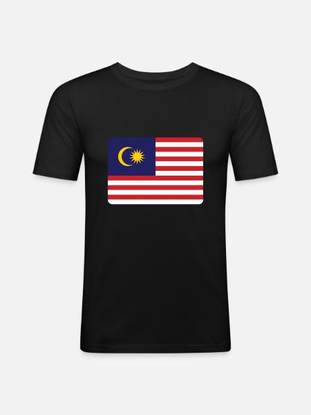 MALAYSIA FLAG - Men's Slim Fit T-Shirt - black