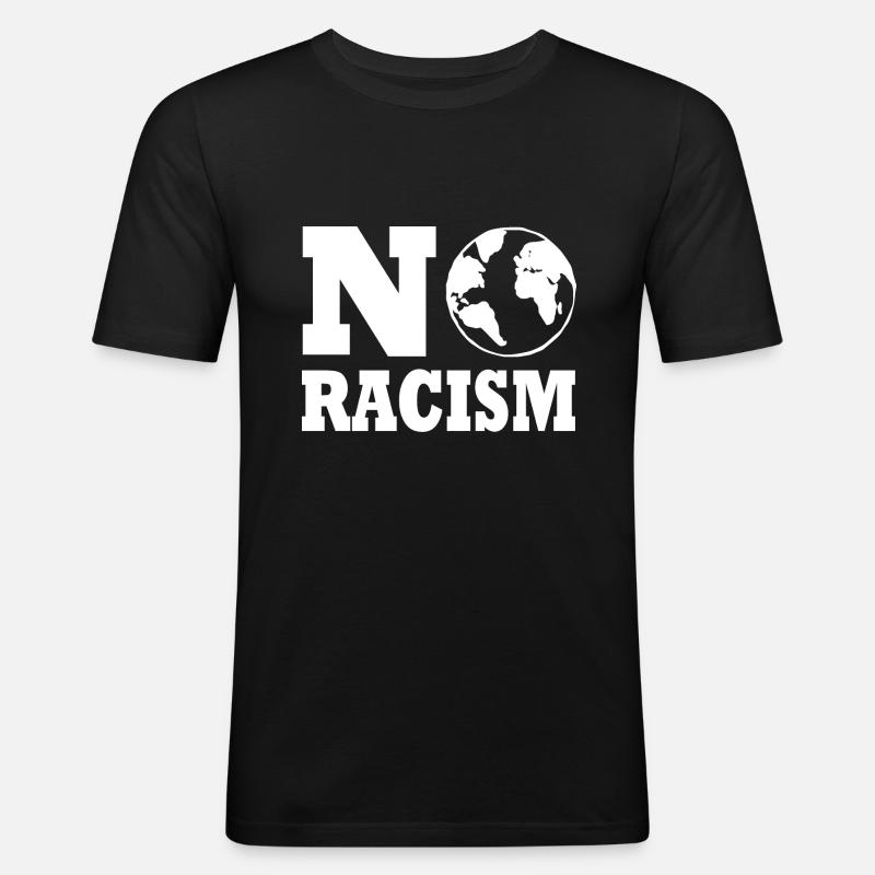 No racism - Männer Slim Fit T-Shirt - Schwarz