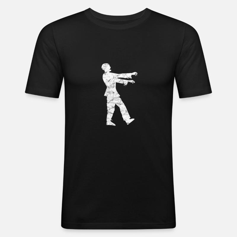 Zombie - Männer Slim Fit T-Shirt - Schwarz