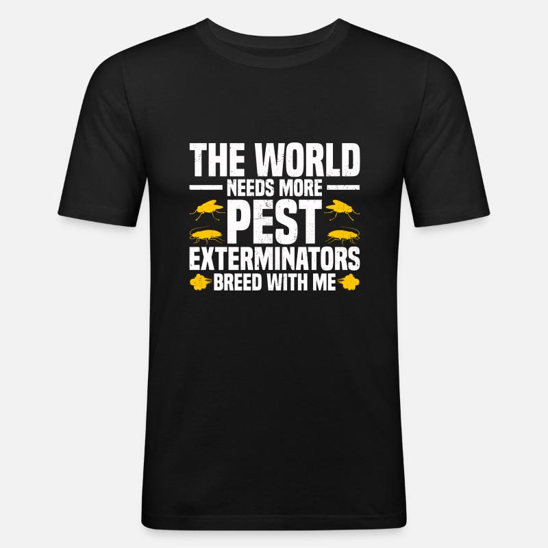 Pest Control - Männer Slim Fit T-Shirt - Schwarz