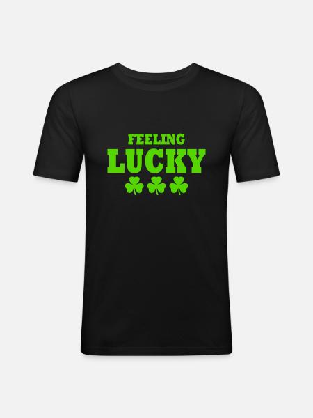 feeling lucky - Men's Slim Fit T-Shirt - black