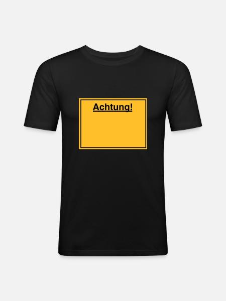 Schild - Männer Slim Fit T-Shirt - Schwarz