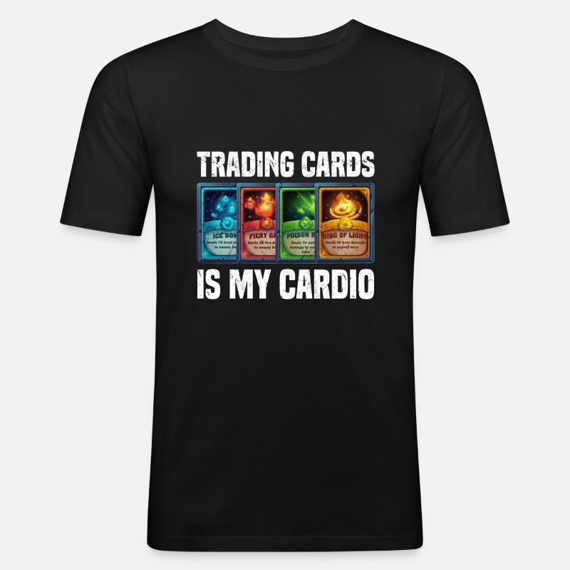 Trading karten - Männer Slim Fit T-Shirt - Schwarz