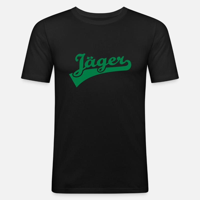 Jäger - Männer Slim Fit T-Shirt - Schwarz