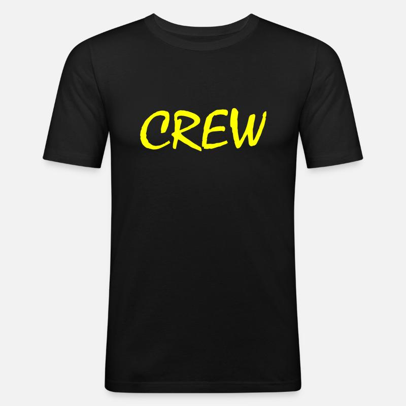 Crew - Männer Slim Fit T-Shirt - Schwarz