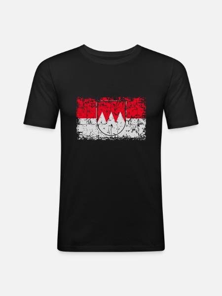 Franken - Männer Slim Fit T-Shirt - Schwarz