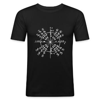 Unity Circle (Math Art) - Men's Slim Fit T-Shirt - black - Front - Nik (191cm)