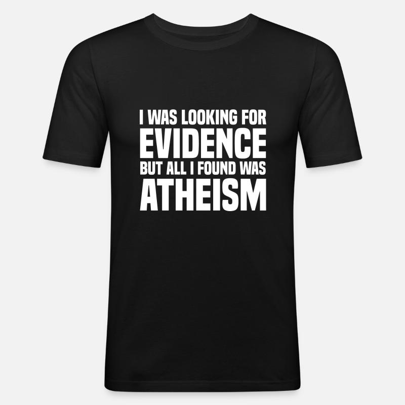 Atheismus - Männer Slim Fit T-Shirt - Schwarz