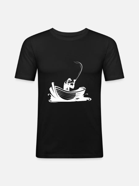 Anglers - Fisherman - Boat - Fishing - Men's Slim Fit T-Shirt - black