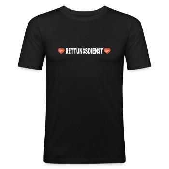Rettungsdienst Notarzt Rettungsdienst Sanitäter - Männer Slim Fit T-Shirt - Schwarz - Vorne - Nik (191cm)
