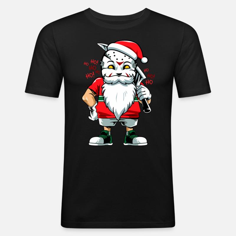 Weihnachtskiller - Männer Slim Fit T-Shirt - Schwarz