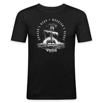 Dragon's Head - Men's Slim Fit T-Shirt - black - Front - Nik (191cm)