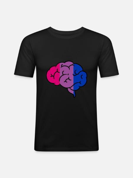 Bisexual Brain Bisexual Pride - Men's Slim Fit T-Shirt - black