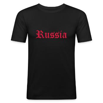 Russie - T-shirt près du corps Homme - noir - Devant - Nik (191cm)