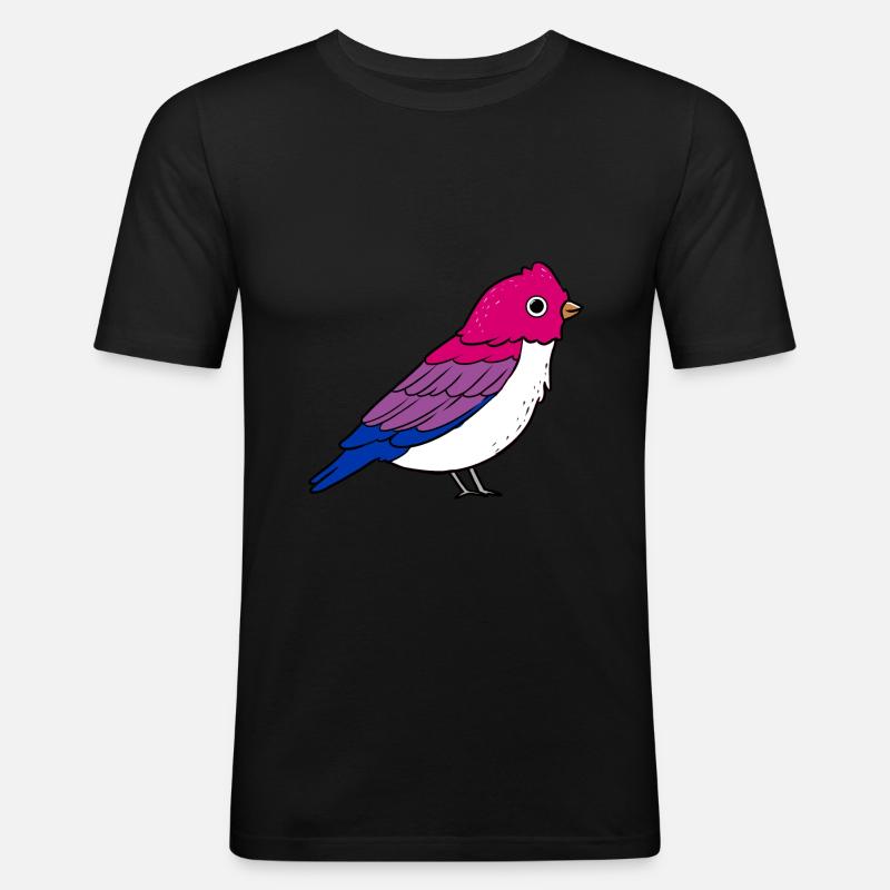 Bisexueller Vogel Bisexual Pride - Männer Slim Fit T-Shirt - Schwarz