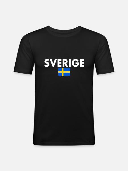 Sverige - Men's Slim Fit T-Shirt - black