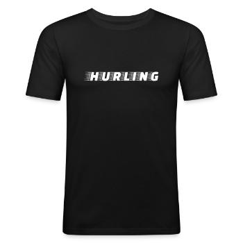 T-Shirt-Hurling - Männer Slim Fit T-Shirt - Schwarz - Vorne - Nik (191cm)