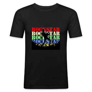 Rock Rocker - Männer Slim Fit T-Shirt - Schwarz - Vorne - Nik (191cm)