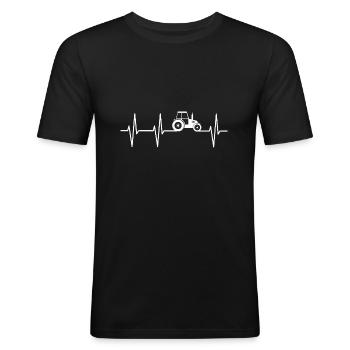 Traktor - Männer Slim Fit T-Shirt - Schwarz - Vorne - Nik (191cm)