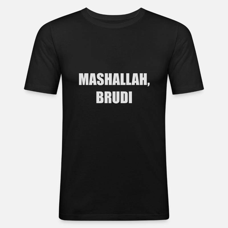 Mashallah Brudi - Männer Slim Fit T-Shirt - Schwarz