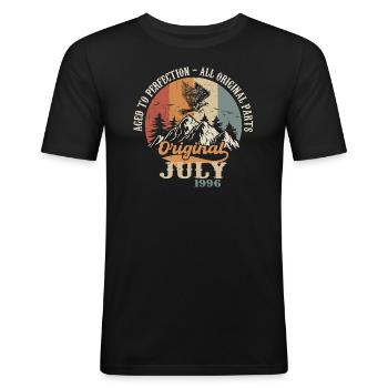 Juli 1996 Geburtstagsgeschenk Juli 1996 Original - Männer Slim Fit T-Shirt - Schwarz - Vorne - Nik (191cm)
