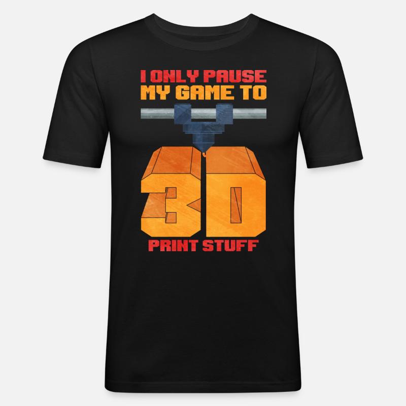 3d printing - Männer Slim Fit T-Shirt - Schwarz
