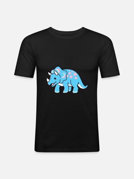Trans Pride Triceratops - Men's Slim Fit T-Shirt - black