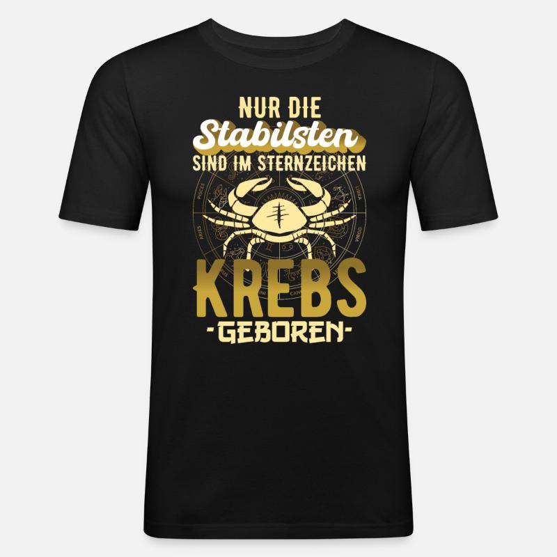 Sternzeichen Krebs Astrologie Geschenk - Männer Slim Fit T-Shirt - Schwarz