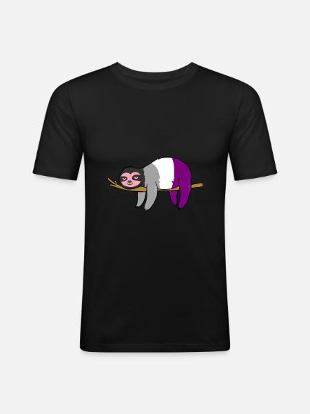 Sloth Ace Pride - Men's Slim Fit T-Shirt - black