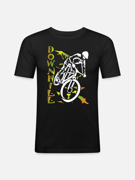 Rower zjazdowy MTB Rowerzy - Obcisła koszulka męska - czarny