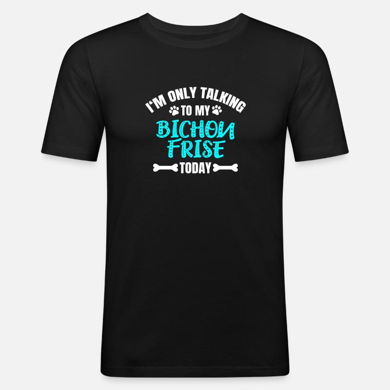 Bichon Frisé - Männer Slim Fit T-Shirt - Schwarz