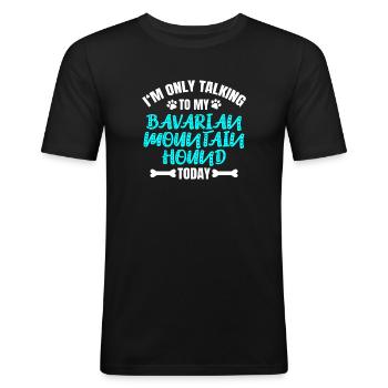 Bayerischer Gebirgsschweißhund - Männer Slim Fit T-Shirt - Schwarz - Vorne - Nik (191cm)