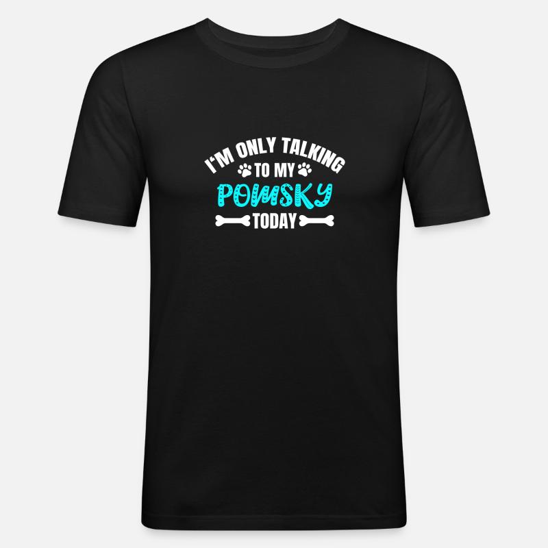 Pomsky - Männer Slim Fit T-Shirt - Schwarz