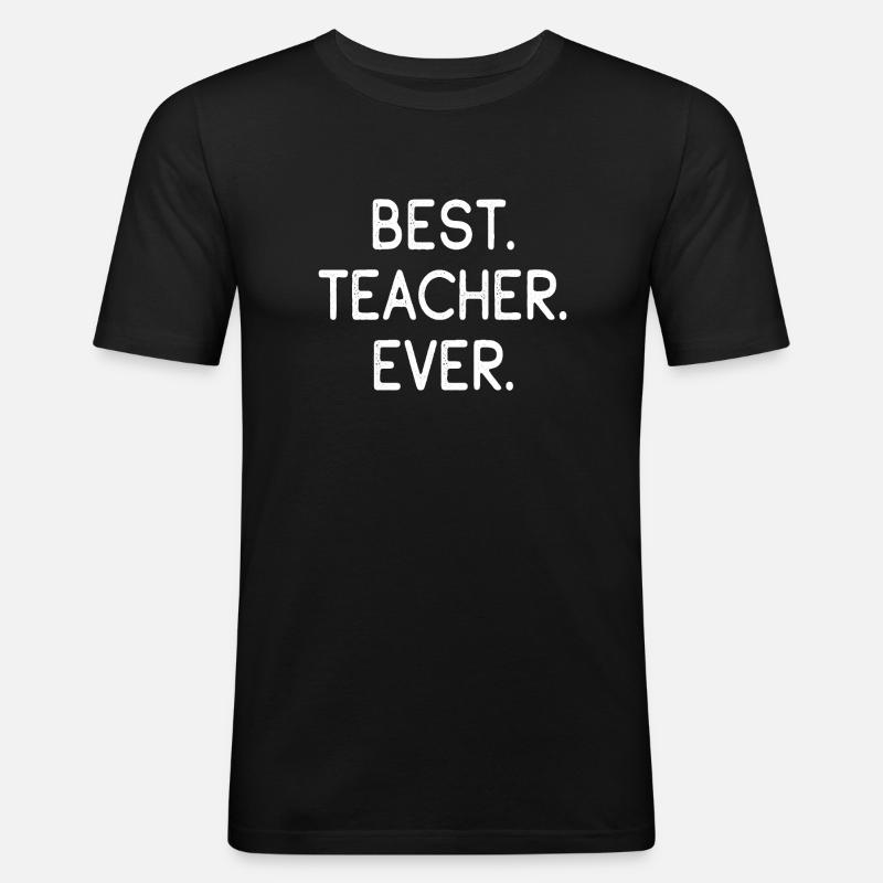 Bester Lehrer - Männer Slim Fit T-Shirt - Schwarz