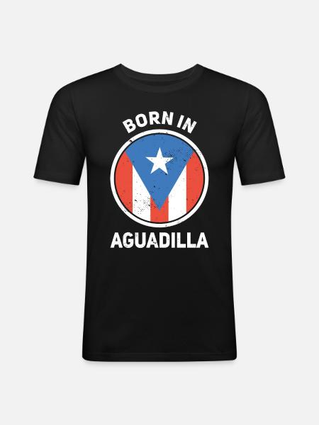 Puerto Rico - Männer Slim Fit T-Shirt - Schwarz