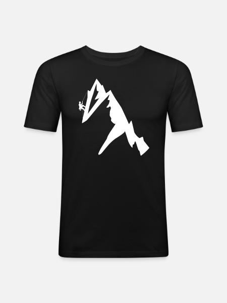 Klettern - Männer Slim Fit T-Shirt - Schwarz