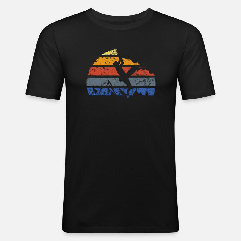 climbing - Männer Slim Fit T-Shirt - Schwarz
