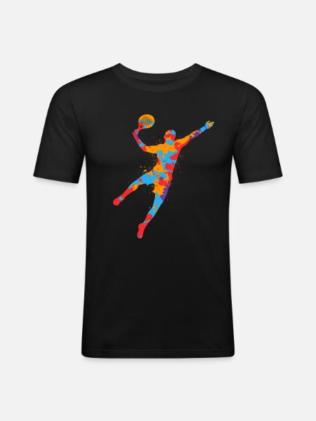 Padel Tennis Colorful Padel Players Padel Tennis Padel - Men's Slim Fit T-Shirt - black