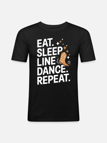 Line Dancing Dancing Dancers - Men's Slim Fit T-Shirt - black