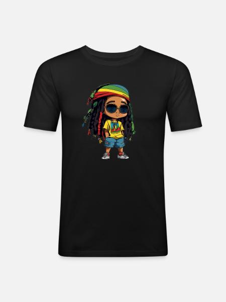 Reggae girl with style - Men's Slim Fit T-Shirt - black