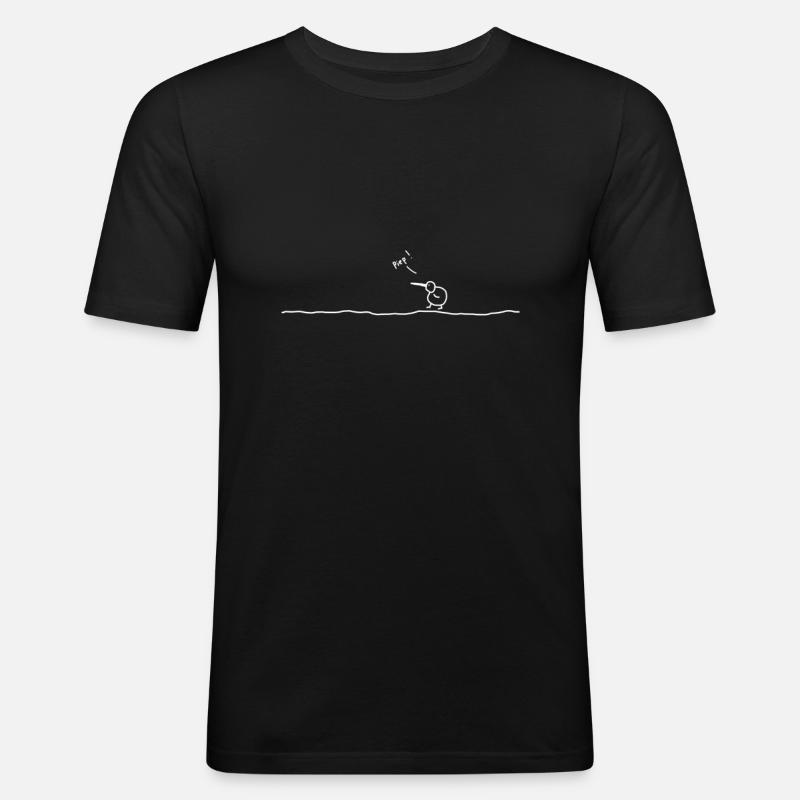 Vogel Kiwi Piep - Männer Slim Fit T-Shirt - Schwarz