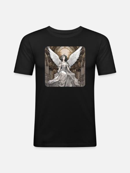 Cool Gothic Angel - Men's Slim Fit T-Shirt - black