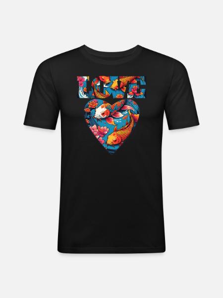 Amour - T-shirt près du corps Homme - noir
