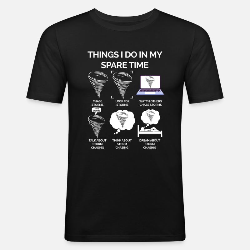 Tornado - Männer Slim Fit T-Shirt - Schwarz